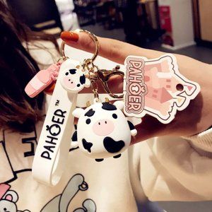 Kawaii Squishmallow Cow inspired keychain
